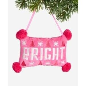 New Holiday Lane Merry Magic Bright Pom Pom Pillow Ornament